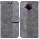 For Nokia 5.4 Geometric Embossed Leather Phone Case(Grey)