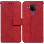 For Nokia 5.4 Geometric Embossed Leather Phone Case(Red)