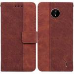 For Nokia C20 / C10 Geometric Embossed Leather Phone Case(Brown)
