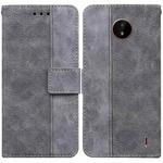 For Nokia C20 / C10 Geometric Embossed Leather Phone Case(Grey)