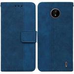 For Nokia C20 / C10 Geometric Embossed Leather Phone Case(Blue)