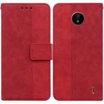 For Nokia C20 / C10 Geometric Embossed Leather Phone Case(Red)