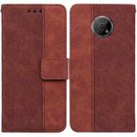 For Nokia G300 Geometric Embossed Leather Phone Case(Brown)