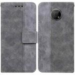 For Nokia G300 Geometric Embossed Leather Phone Case(Grey)