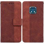 For Nokia XR20 Geometric Embossed Leather Phone Case(Brown)