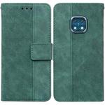 For Nokia XR20 Geometric Embossed Leather Phone Case(Green)