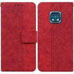 For Nokia XR20 Geometric Embossed Leather Phone Case(Red)