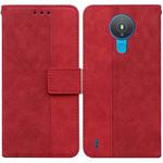 For Nokia 1.4 Geometric Embossed Leather Phone Case(Red)