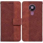 For Nokia 3.4 Geometric Embossed Leather Phone Case(Brown)