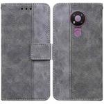 For Nokia 3.4 Geometric Embossed Leather Phone Case(Grey)