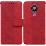 For Nokia 3.4 Geometric Embossed Leather Phone Case(Red)