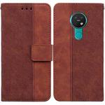 For Nokia 6.2 / 7.2 Geometric Embossed Leather Phone Case(Brown)