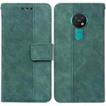 For Nokia 6.2 / 7.2 Geometric Embossed Leather Phone Case(Green)
