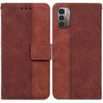 For Nokia G11 / G21 Geometric Embossed Leather Phone Case(Brown)