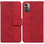 For Nokia G11 / G21 Geometric Embossed Leather Phone Case(Red)