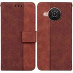 For Nokia X10 / X20 Geometric Embossed Leather Phone Case(Brown)