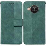 For Nokia X10 / X20 Geometric Embossed Leather Phone Case(Green)