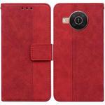 For Nokia X10 / X20 Geometric Embossed Leather Phone Case(Red)