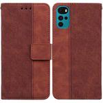 For Motorola Moto G22 Geometric Embossed Leather Phone Case(Brown)