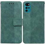 For Motorola Moto G22 Geometric Embossed Leather Phone Case(Green)