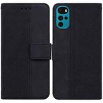 For Motorola Moto G22 Geometric Embossed Leather Phone Case(Black)