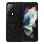 For Huawei Mate X2 Crocodile Top Layer Cowhide Leather Phone Case(Black)