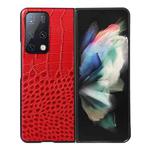 For Huawei Mate X2 Crocodile Top Layer Cowhide Leather Phone Case(Red)