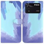 For Xiaomi Redmi Poco M4 Pro Watercolor Pattern Horizontal Flip Leather Phone Case(Winter Snow)