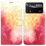 For Xiaomi Poco X4 Pro 5G Watercolor Pattern Horizontal Flip Leather Phone Case(Spring Cherry)