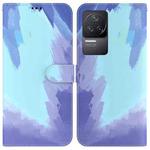For Xiaomi Redmi K40S Watercolor Pattern Horizontal Flip Leather Phone Case(Winter Snow)