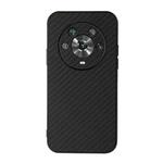 For Honor Magic4 Accurate Hole Carbon Fiber Texture PU Phone Case(Black)