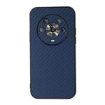 For Honor Magic4 Accurate Hole Carbon Fiber Texture PU Phone Case(Blue)