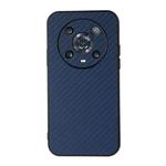 For Honor Magic4 Pro Accurate Hole Carbon Fiber Texture PU Phone Case(Blue)