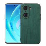 For Honor 60 Pro Wood Texture PU Phone Case(Green)