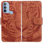 For Motorola Moto G31 4G(Brazil) Tiger Embossing Pattern Horizontal Flip Leather Phone Case(Brown)