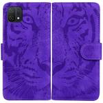 For OPPO A16K Tiger Embossing Pattern Horizontal Flip Leather Phone Case(Purple)