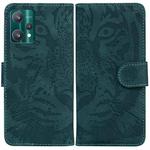For OPPO Realme 9 Pro Tiger Embossing Pattern Horizontal Flip Leather Phone Case(Green)