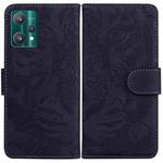 For OPPO Realme 9 Pro Tiger Embossing Pattern Horizontal Flip Leather Phone Case(Black)