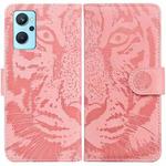 For OPPO Realme 9i / A76 / A36 Tiger Embossing Pattern Horizontal Flip Leather Phone Case(Pink)