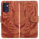 For OPPO Reno7 5G Taiwan Version/Find X5 Lite Tiger Embossing Pattern Horizontal Flip Leather Phone Case(Brown)