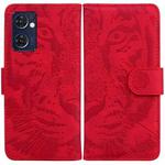 For OPPO Reno7 5G Taiwan Version/Find X5 Lite Tiger Embossing Pattern Horizontal Flip Leather Phone Case(Red)