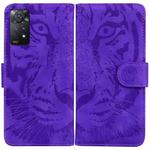 For Xiaomi Redmi Note 11 Pro 4G/5G Overseas Version Tiger Embossing Pattern Horizontal Flip Leather Phone Case(Purple)