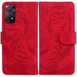 For Xiaomi Redmi Note 11 Pro 4G/5G Overseas Version Tiger Embossing Pattern Horizontal Flip Leather Phone Case(Red)