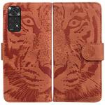 For Xiaomi Redmi Note 11 Overseas Version / Redmi Note 11S Tiger Embossing Pattern Horizontal Flip Leather Phone Case(Brown)