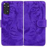 For Xiaomi Redmi Note 11 Overseas Version / Redmi Note 11S Tiger Embossing Pattern Horizontal Flip Leather Phone Case(Purple)