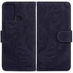 For ZTE Blade A52 Tiger Embossing Pattern Horizontal Flip Leather Phone Case(Black)