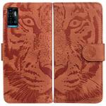 For ZTE Blade A72 / V40 Vita Tiger Embossing Pattern Horizontal Flip Leather Phone Case(Brown)