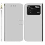 For Xiaomi Poco M4 Pro Imitated Mirror Surface Horizontal Flip Leather Phone Case(Silver)