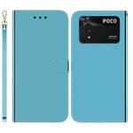 For Xiaomi Poco M4 Pro Imitated Mirror Surface Horizontal Flip Leather Phone Case(Blue)