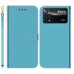 For Xiaomi Poco X4 Pro 5G Imitated Mirror Surface Horizontal Flip Leather Phone Case(Blue)